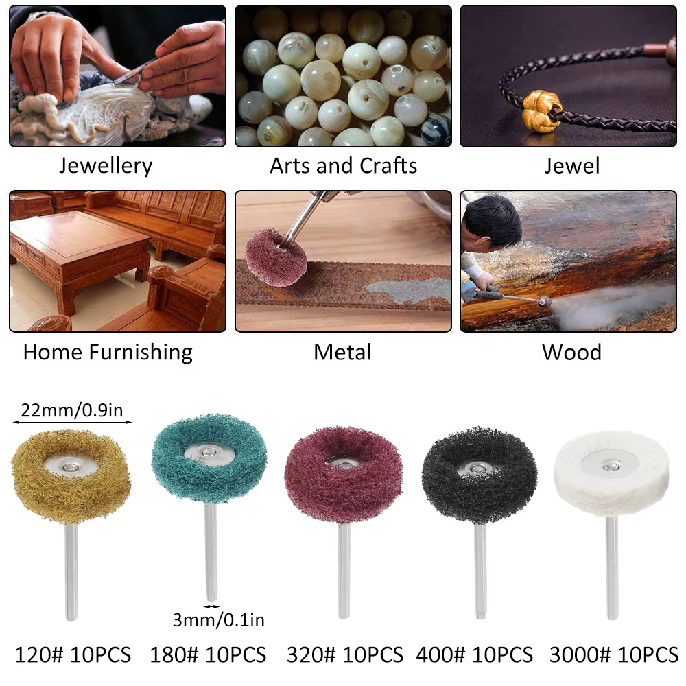 Mini foret en Nylon, brosse Abrasive, fil de polissage, roue de polissage, outil manuel rotatif Drem