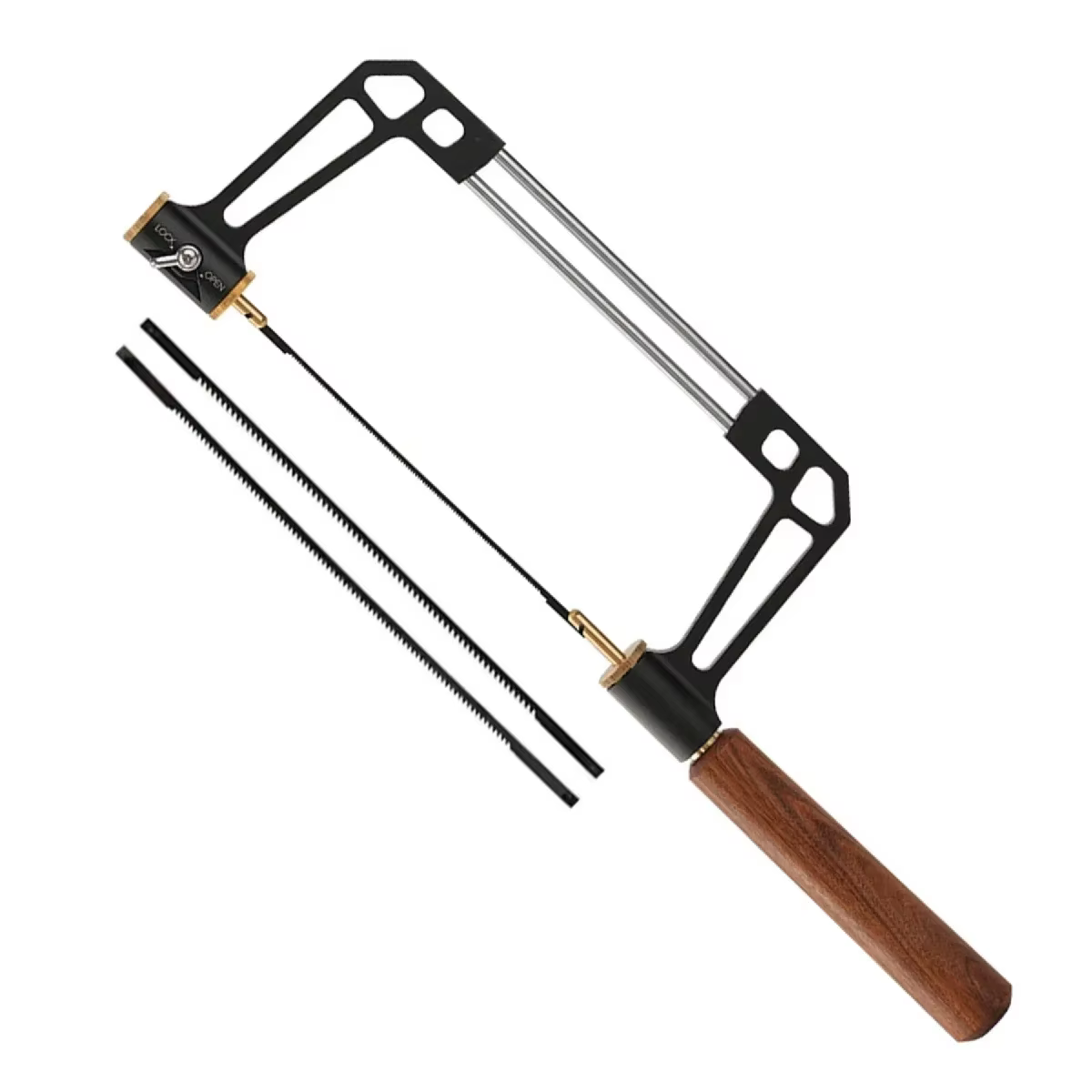 Scie à copper Scie à frette à cadre de copage en aluminium et jeu de 3 lames de rechange – pour le t