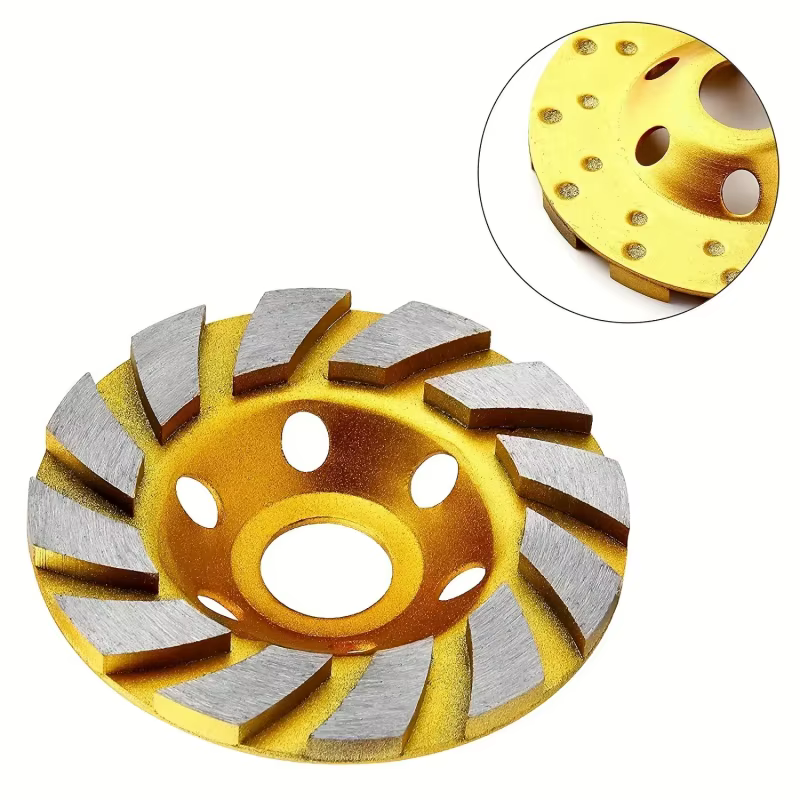 Disque de meulage diamanté 4 pouces HHS Turbo robuste pour béton, granit, marbre