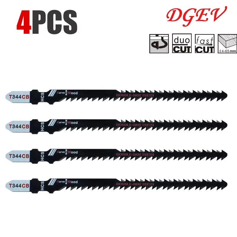 Lames de scie sauteuse double face T344Cb (lot de 4/8) pour une coupe courbe efficace, ensemble de l