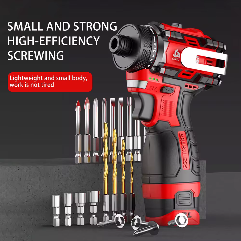 Perceuse électrique sans balais 80N.m 18V, perceuse sans fil, tournevis, batterie Li-ion, outils éle