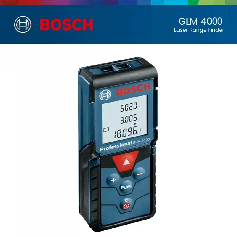 Télémètre laser BOSCH GLM 4000, portée de mesure de 40 m, écran LCD clair, outil de mesure compact e