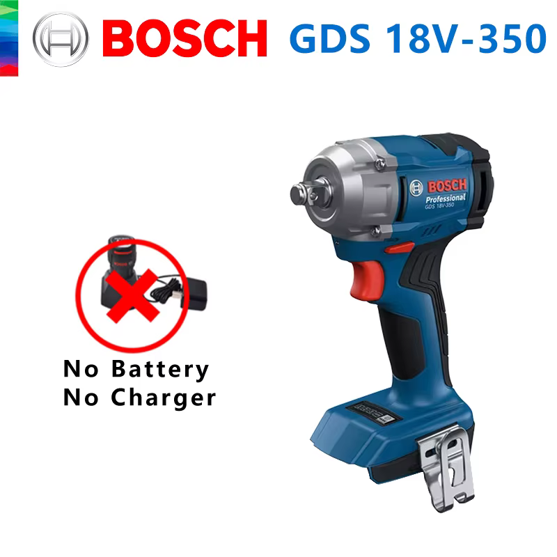 Bosch-Clé à chocs sans fil GDS 18V-350, sans balais, réglages à 3 couples, réglage de la lumière LED