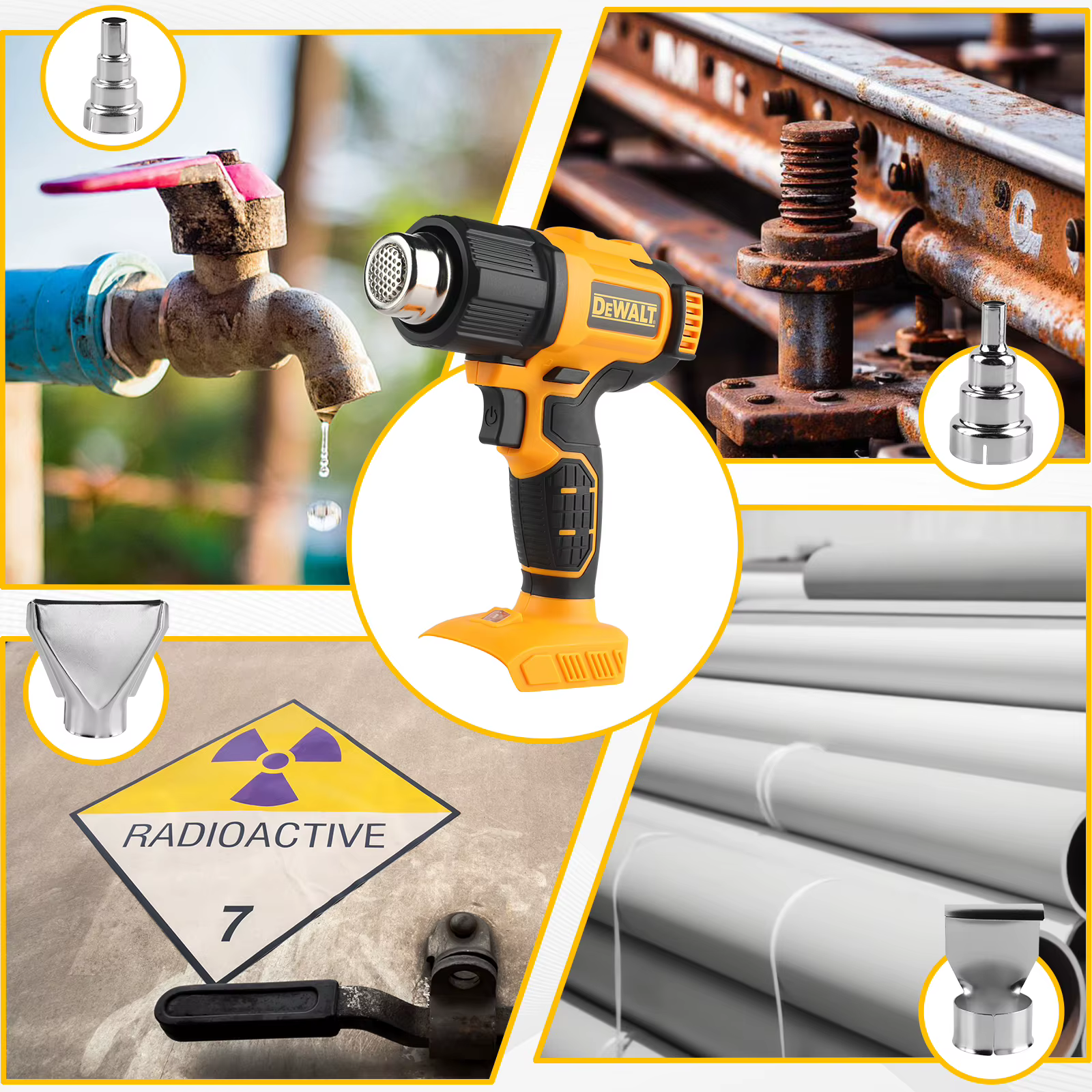 DEWALT DCE530 20V températures réglables pistolet à air chaud pistolet thermique sans fil 550 ° C Ou