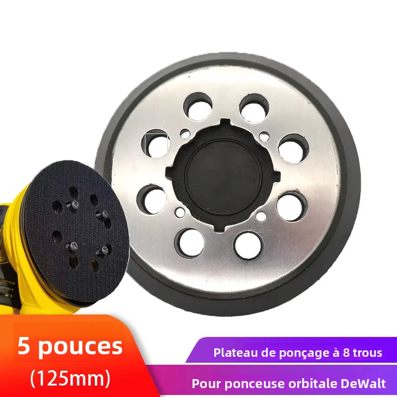Plaque de ponçage de remplacement auto-agrippante de 5 pouces, 1 pièce, haute densité, pour ponceuse