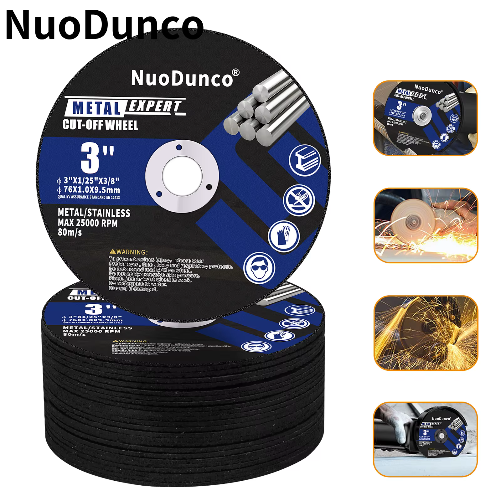 Disque de coupe en métal multicouche de 3 pouces, disque de meule en résine de 75mm pour meuleuse d'