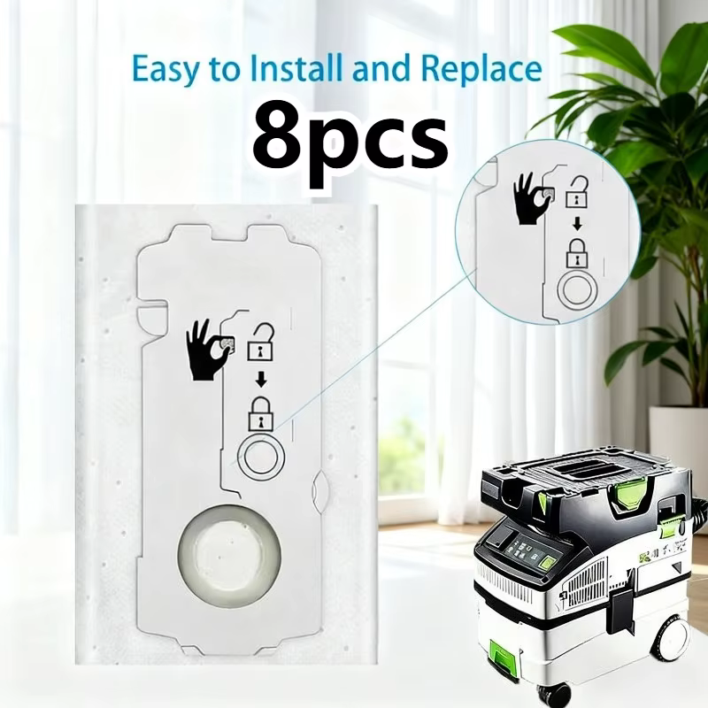 8 sacs à poussière pour aspirateur de la série FeStool. Compatible avec les sacs filtrants FeStool C