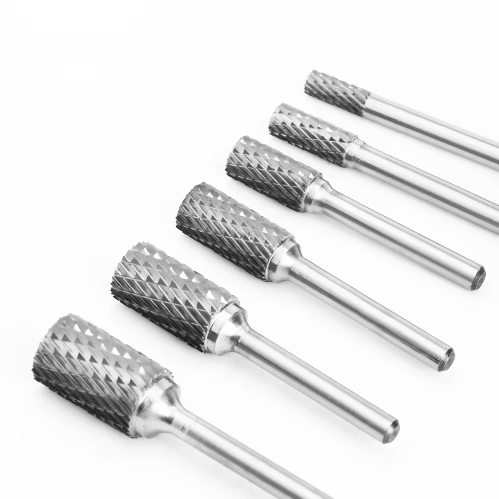 1 pièce Fraise rotative cylindrique à bout sphérique en carbure de tungstène pour meulage et gravure