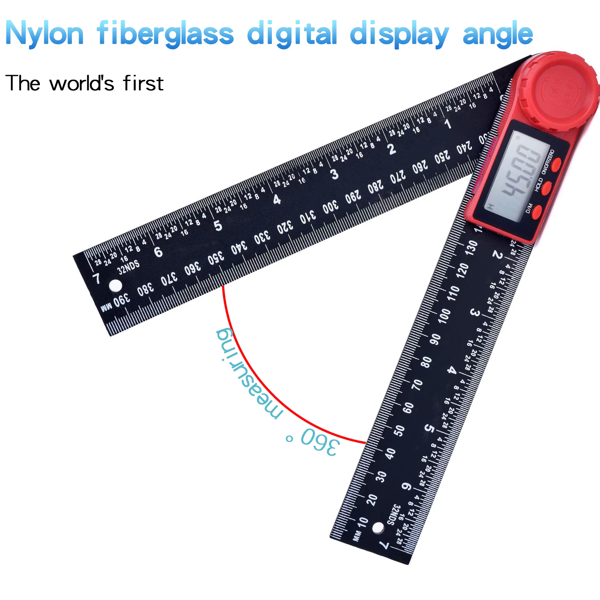 Règle de recherche d'angle numérique 200mm 8 '', rapporteur, inclinomètre, goniomètre électronique, 