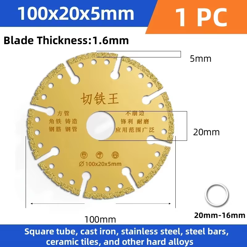 115 125 180 230mm lame de scie diamantée métal brasage fer barres d'armature en acier inoxydable dis