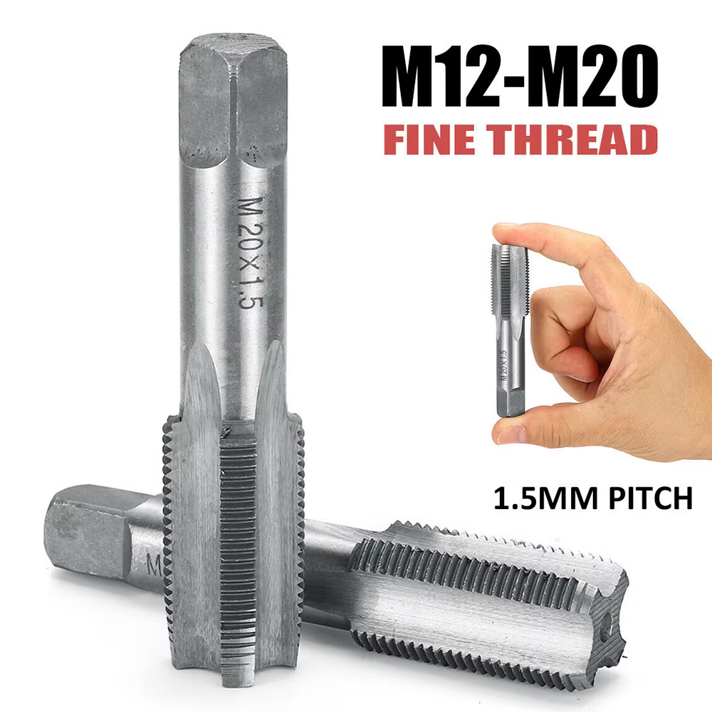 1 paire M12/M14/M16 18MM M20 filetage métrique taraud 1.5mm pas HSS outils manuels droitier pour acc