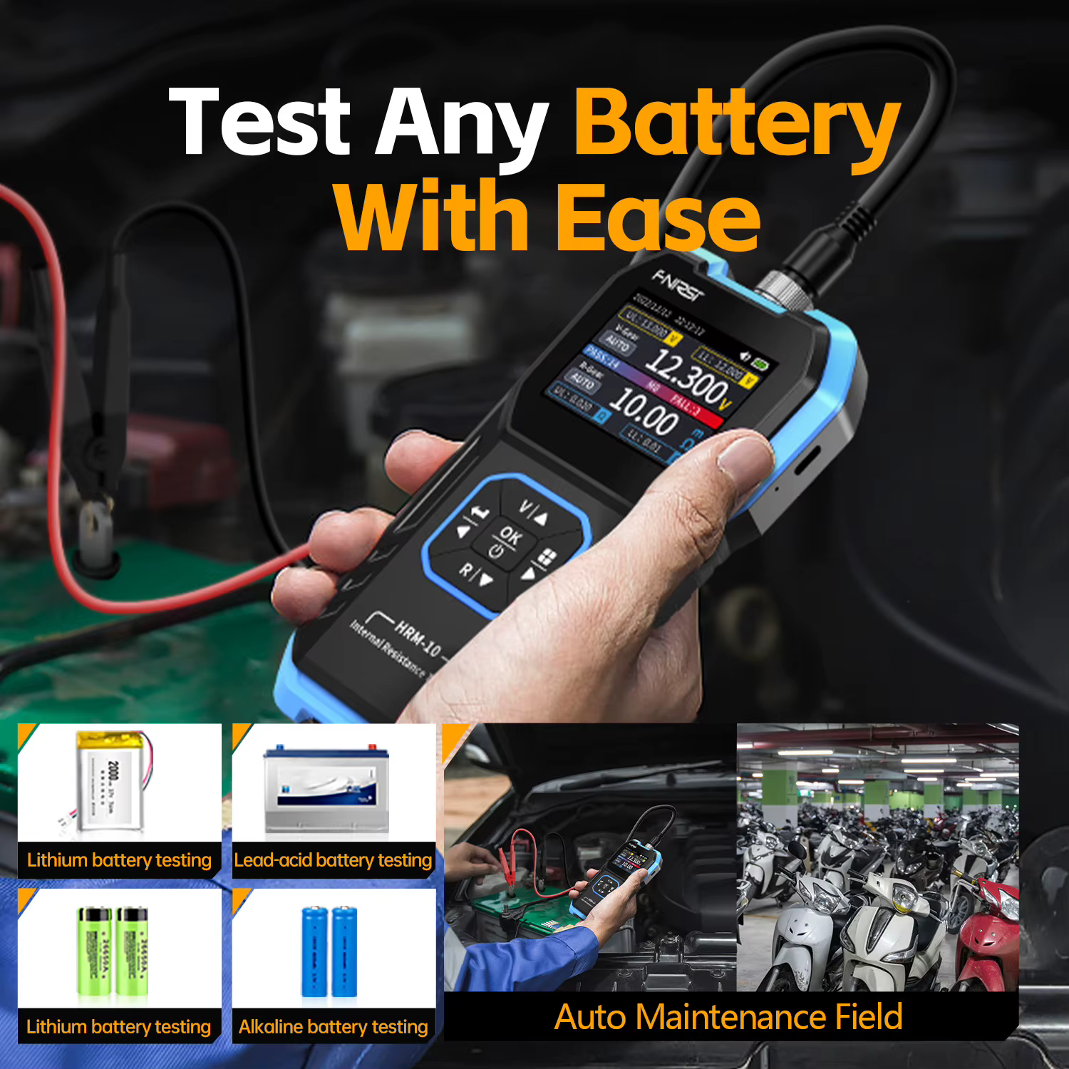 FNIRSI Testeur de tension de batterie HRM-10 Intemal 02/10/2018 Testeur de batterie de haute précisi