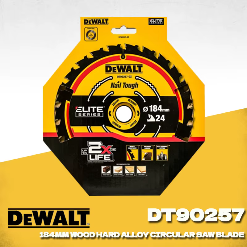 Lame de scie circulaire DEWALT DT90257 DT90259 184 mm 24T Extreme 2X Life, lame de scie à pointe en 