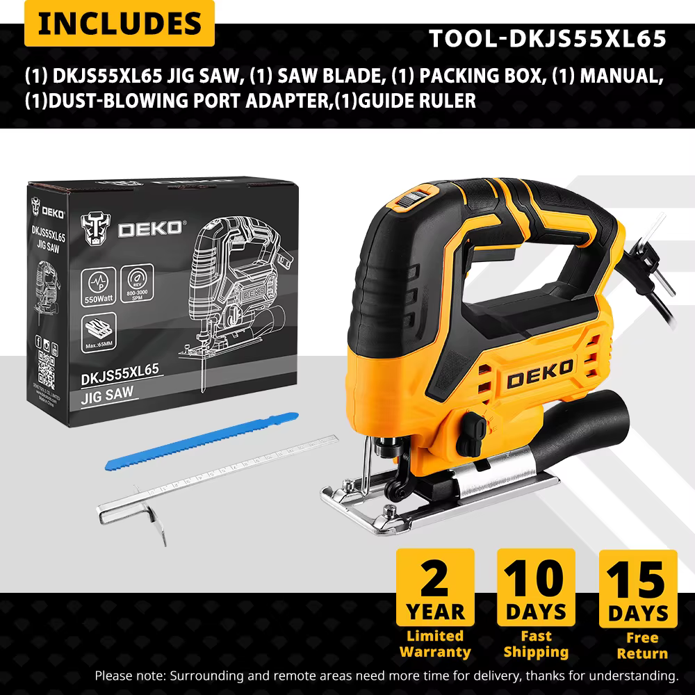 550W JIG SAW DEKO 220V outils électriques pour le travail du bois scie électrique avec règle de guid