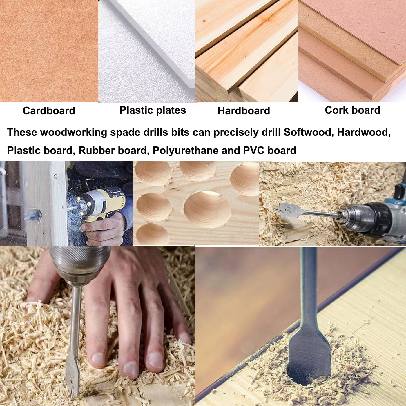 1 pièces 10-55mm ensembles d'outils pour le travail du bois durables perceuse plate longue en acier 