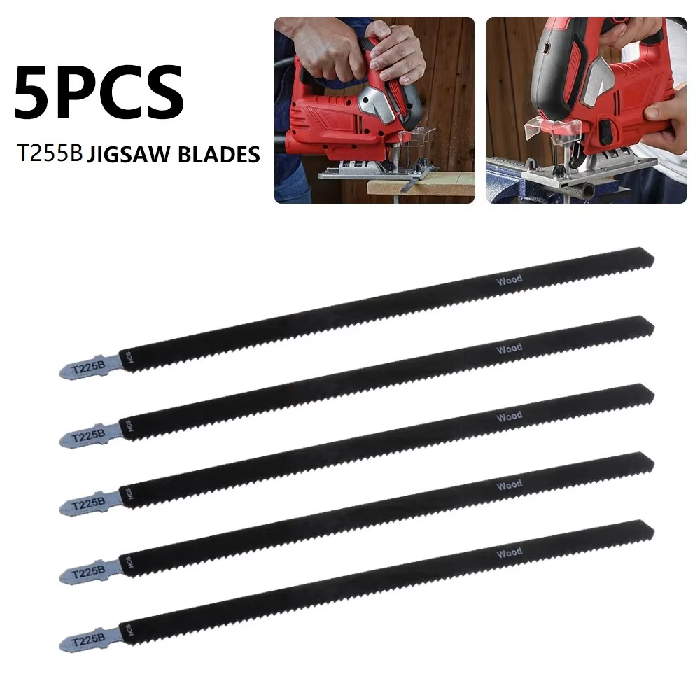 Lame de scie sauteuse HCS 250mm, 5 pièces, panneaux de feuille de lame de scie sauteuse, bois dur, c