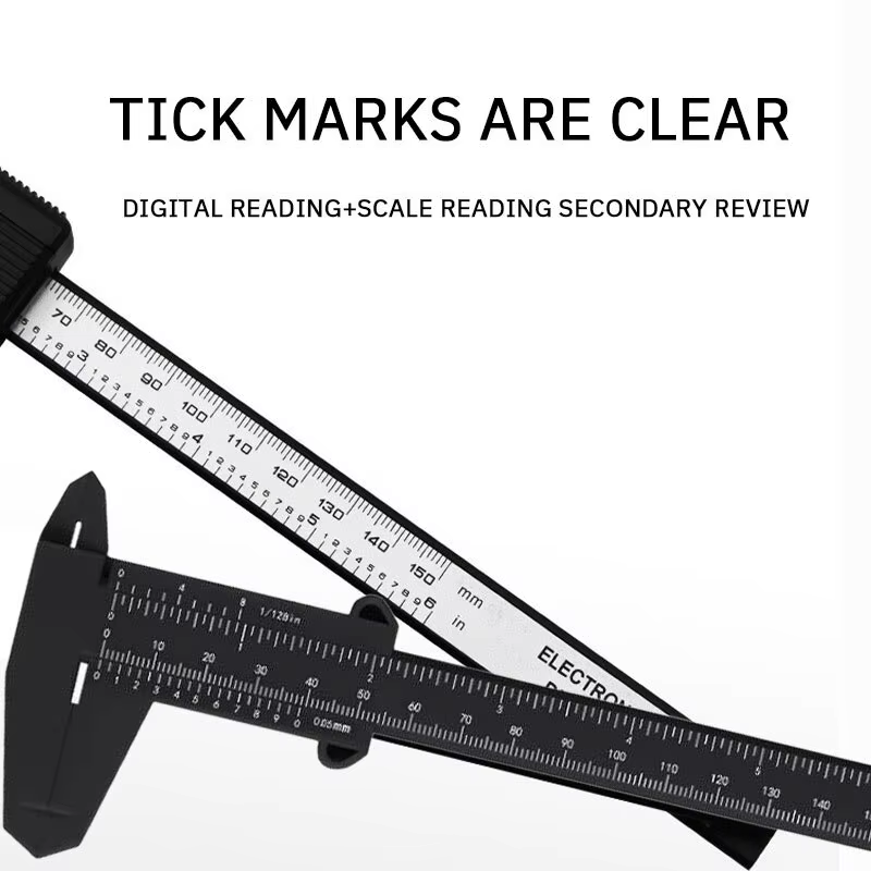 1PC plastique vernier étrier affichage numérique étrier Mini texte jouer étrier étudiant vernier règ