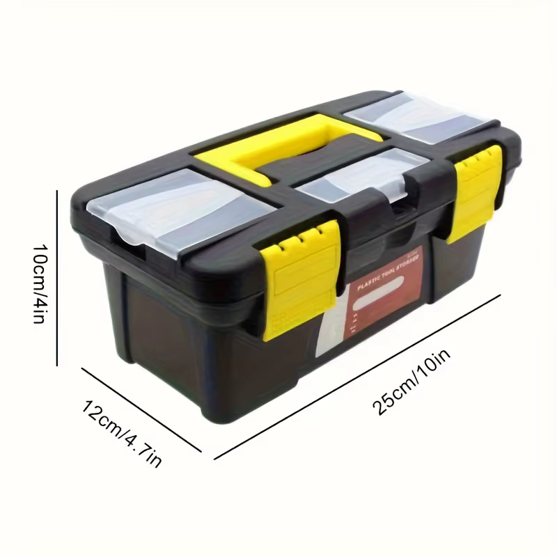 Boîte à outils en plastique avec plateau amovible, boîte de rangement à outils à double couche, coff