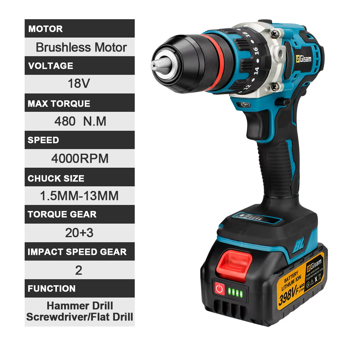 Makita – perceuse à percussion électrique sans balais, 13mm, 480N.M, perceuse sans fil, tournevis él