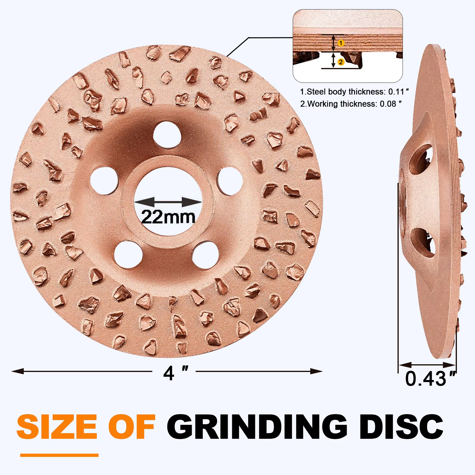 Disque de meulage de coupe en diamant brasé de 4 pouces pour le meulage d'angle du caoutchouc, des t