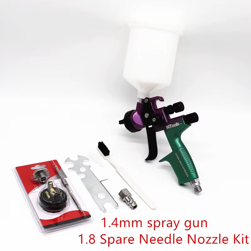 Pistolet de pulvérisation HVLP NTOOLS 4000B 1,3 mm, livré avec une pointe de rechange de 1,8 mm, pul