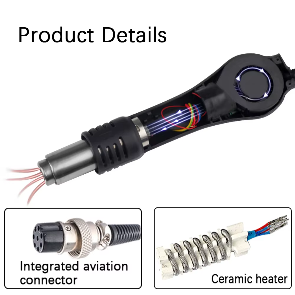 Pistolet à air chaud 8858 Micro, station de soudage numérique LCD, sèche-cheveux pour soudure, 220V 