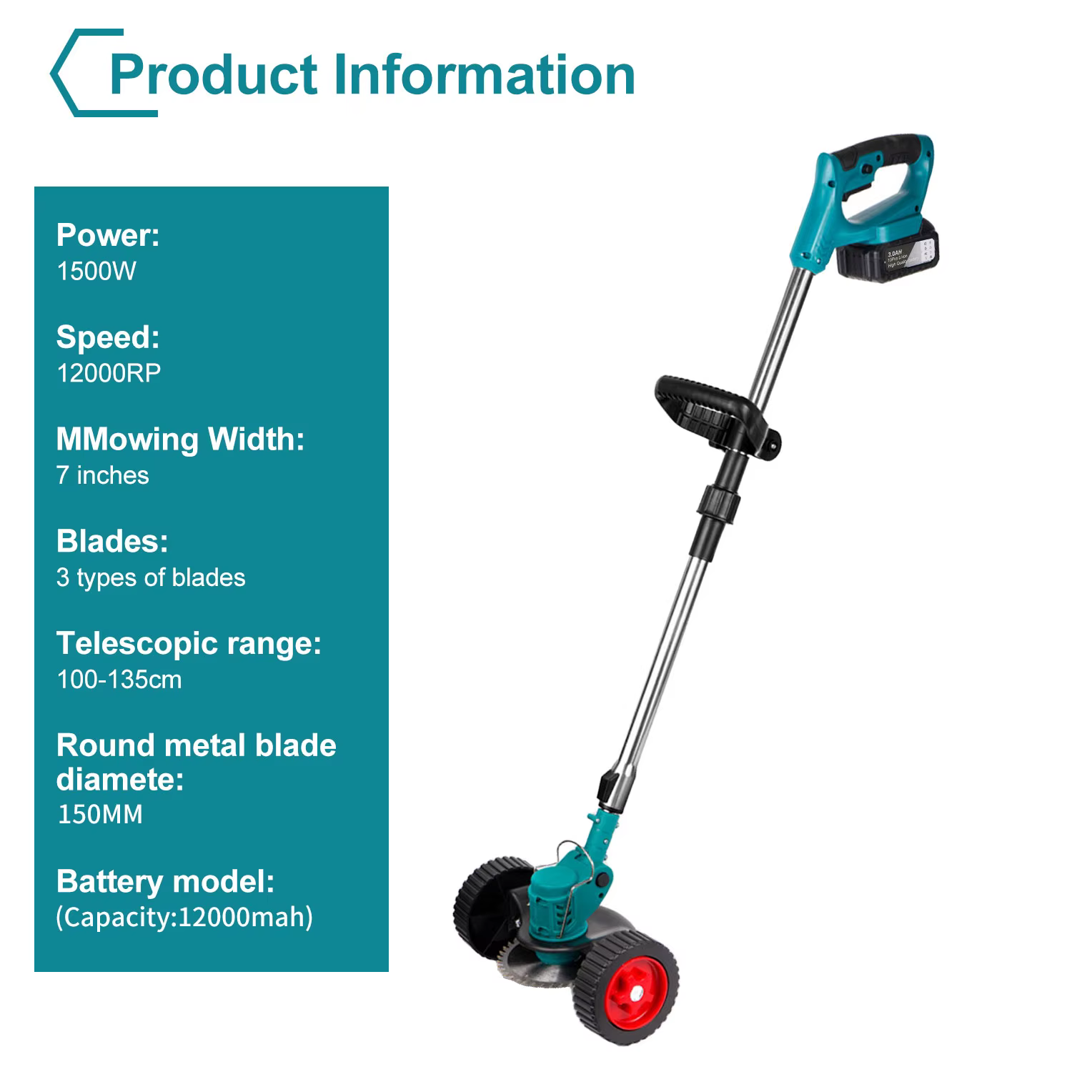 1500W tondeuse à gazon électrique sans fil coupe gazon tondeuses de jardin coupe-herbe outils électr