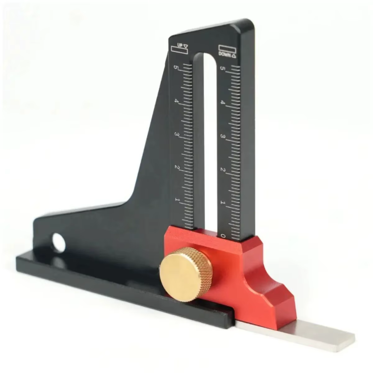 Jauge de profondeur pour scie à table 0-50 mm en aluminium réglable avec verrouillage pour réglage d