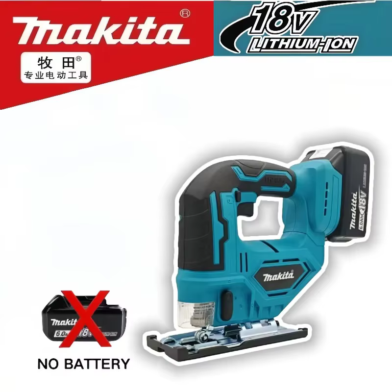 Scie sauteuse électrique sans fil Makita DJV182Z 18V avec poignée en forme de barillet, lame de scie