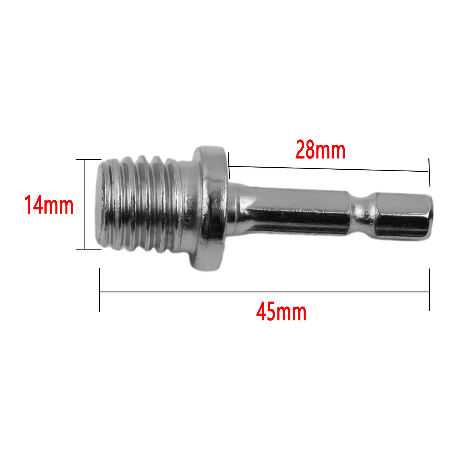 Adaptateur de perceuse à tige hexagonale M14, filetage de vis, bielle, poignée de moulin d'angle, me