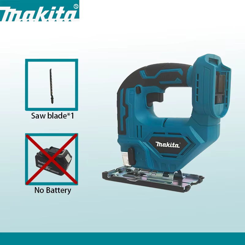Makita-scie sauteuse sans brosse Portable sans fil, outil électrique avec lame de scie, poignée en b
