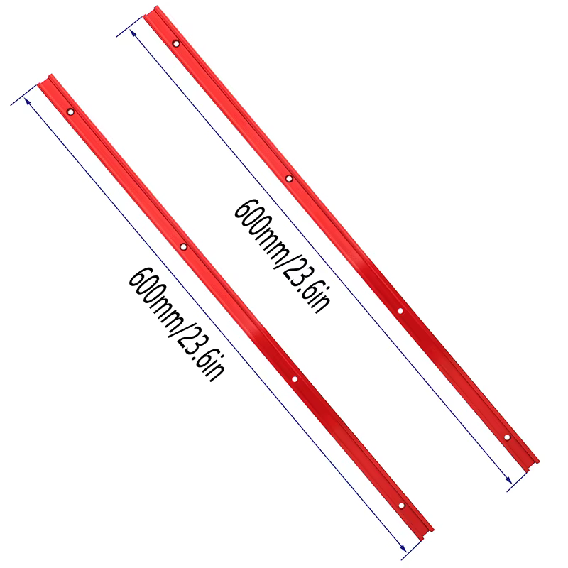 2 pièces Rail de guidage pour menuiserie 600 mm, 19x9.5mm, Rail en T, Rail de coupe d'angle, Rail à 