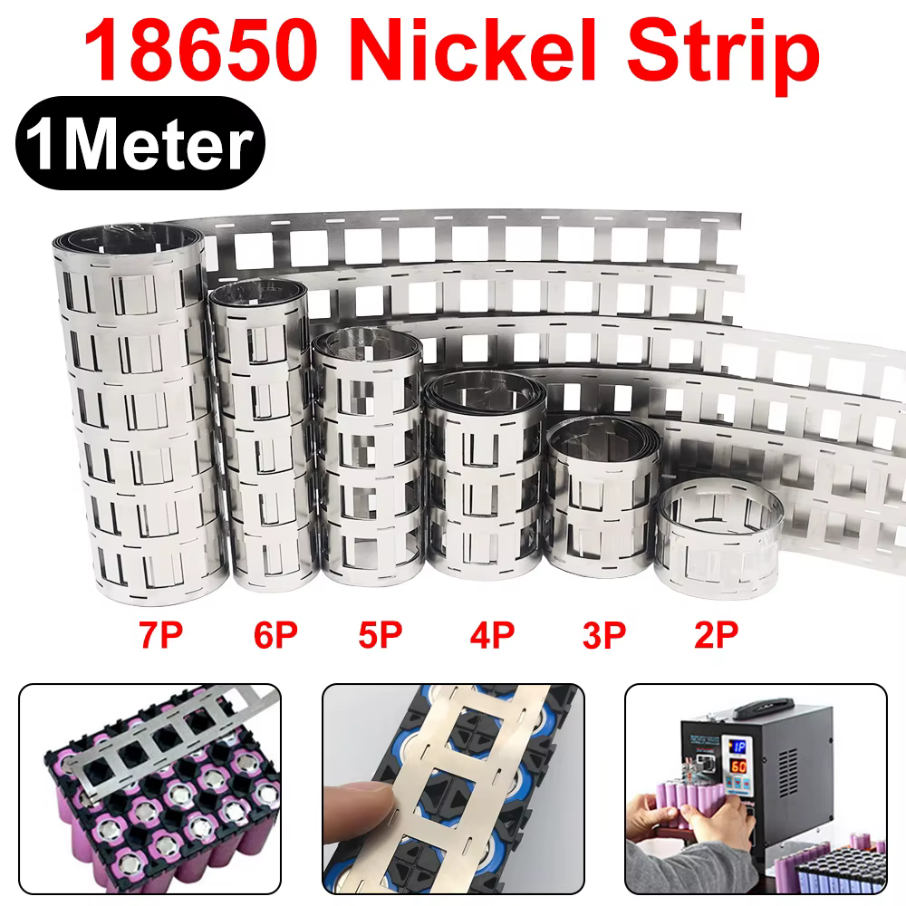 Bandes de Nickel pour batterie au Lithium, 1 mètre, 0.15x27mm, pour batterie 18650, 2P/3P/4P5P/6P/7P