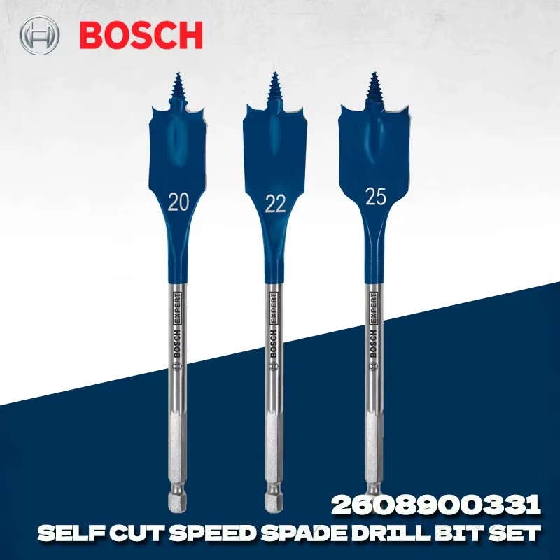 BOSCH 2608900331 EXPERT Self Cut Speed Spade Drill Bit Set 3pcs Fast Rough Drilling Softwood Drill D