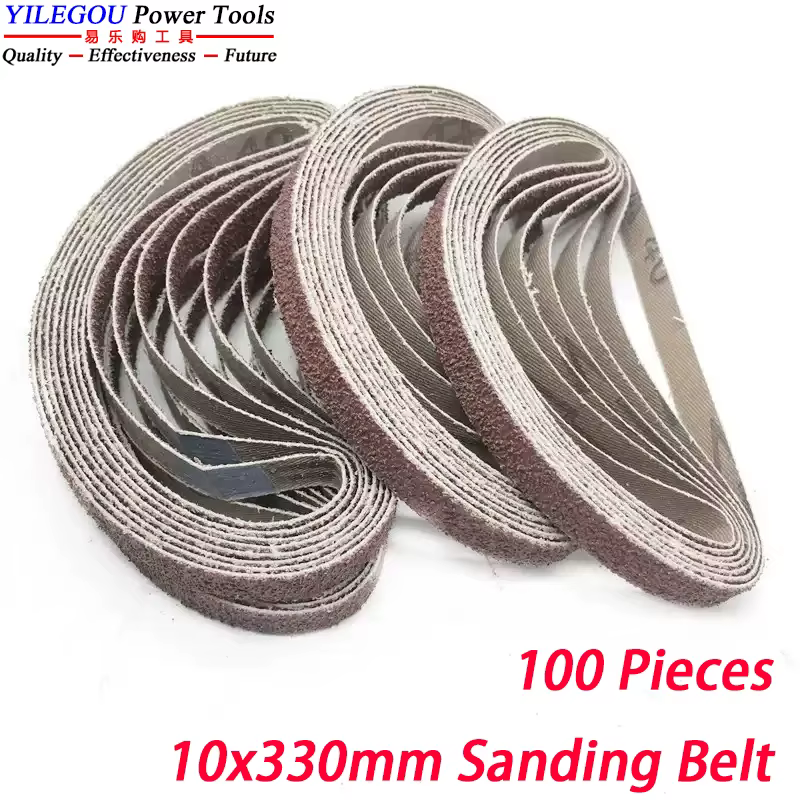 100 bandes abrasives de 10x330mm pour le ponçage des points de soudure. Bande abrasive 330 x 10 mm a