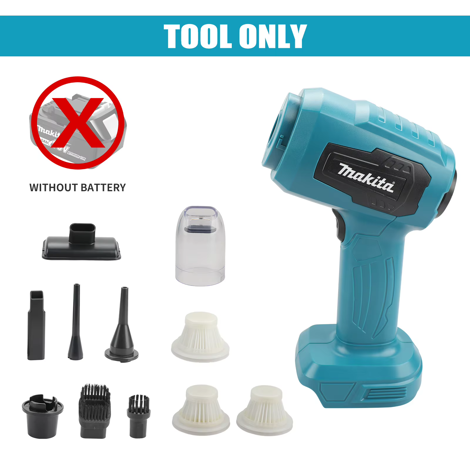 Mini aspirateur électrique Makita à forte aspiration, aspirateur sans fil portatif pour la maison, s