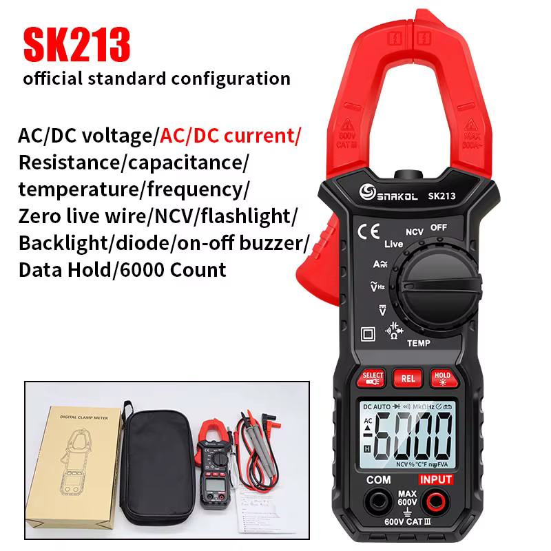 SNAKOL pince multimètre numérique 600A courant True RMS pince intelligente ampèremètre Auto Rang 600