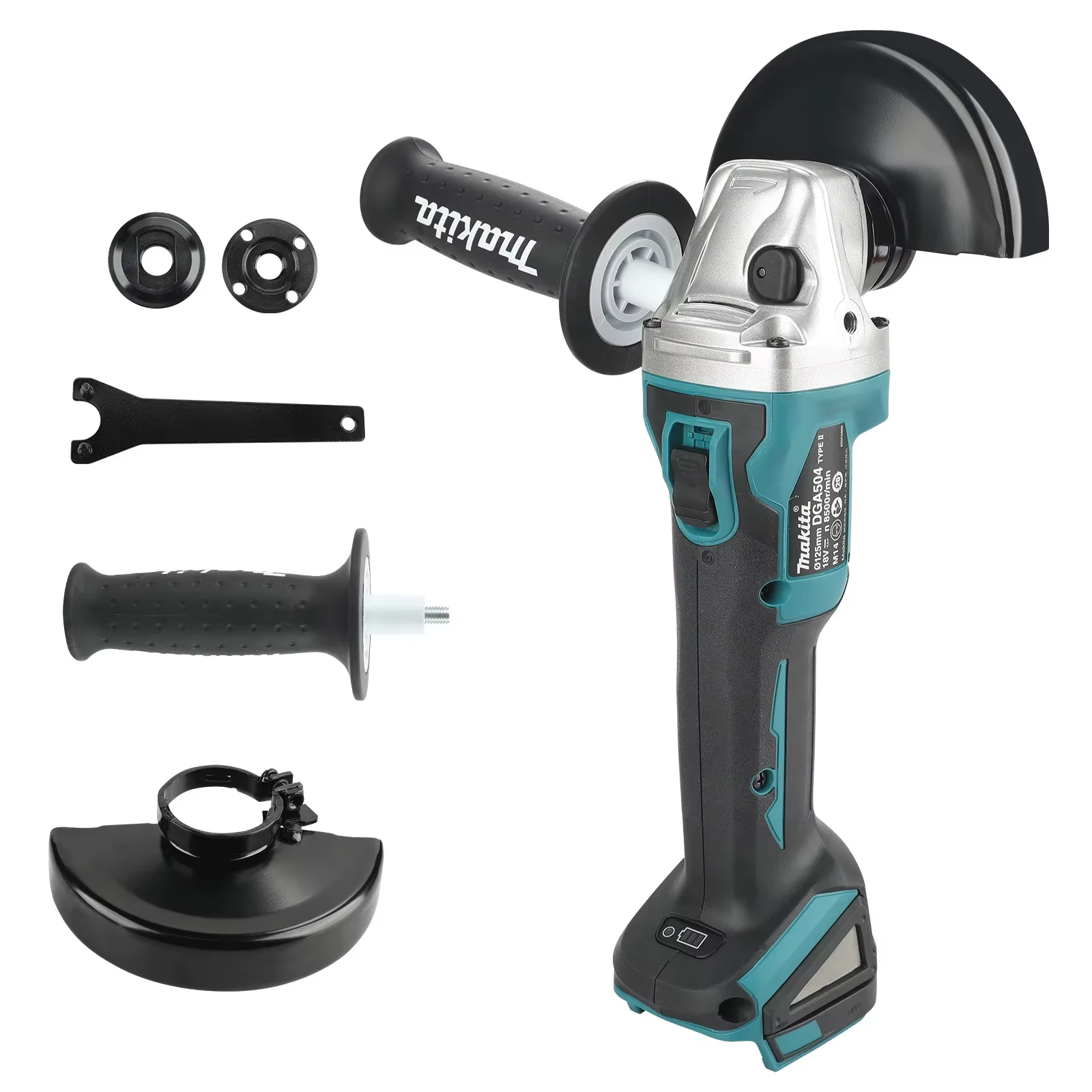 Batterie au lithium sans balais Makita DGA504 18V 6.0Ah 125mm avec plusieurs meuleuses électriques, 