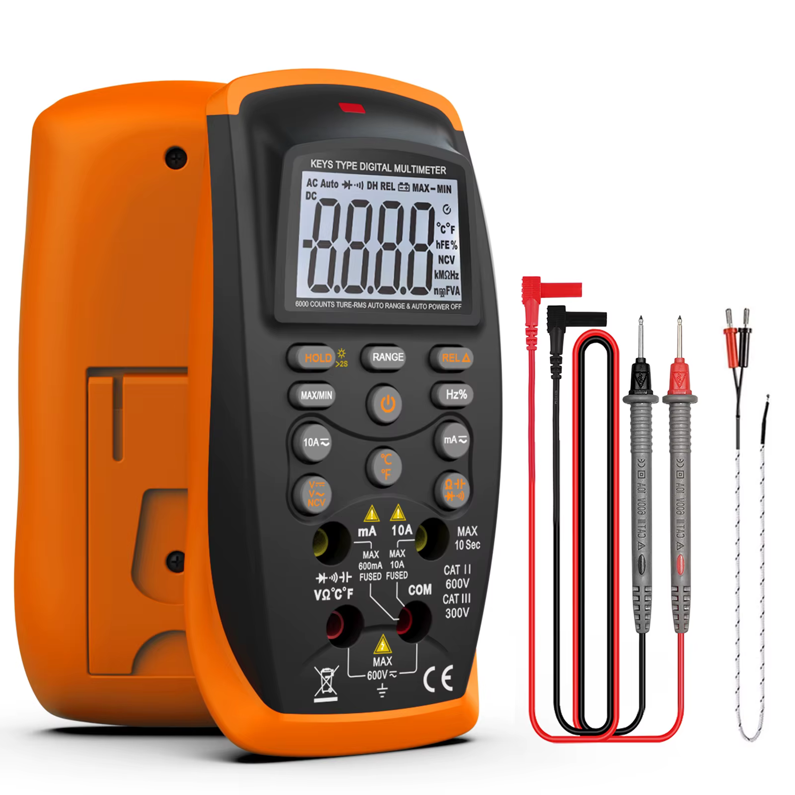 Multimètre numérique à bouton-poussoir, outils d'instrumentation électrique, plage automatique, conc