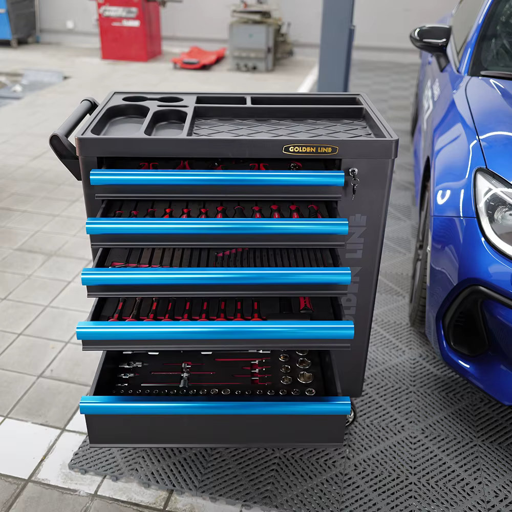 Armoire à outils industrielle avec roulettes, organisateur de rangement multi-tiroirs et coffre à ou