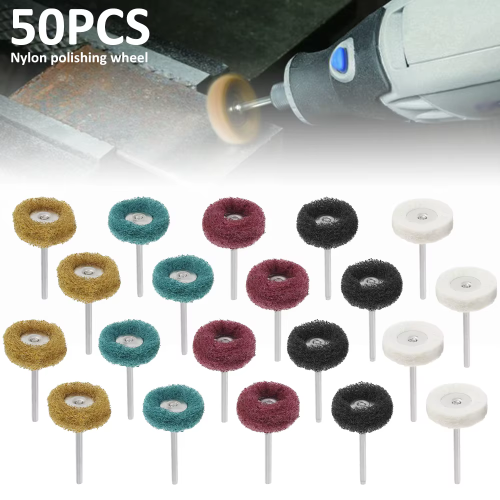 Mini foret en Nylon, brosse Abrasive, fil de polissage, roue de polissage, outil manuel rotatif Drem