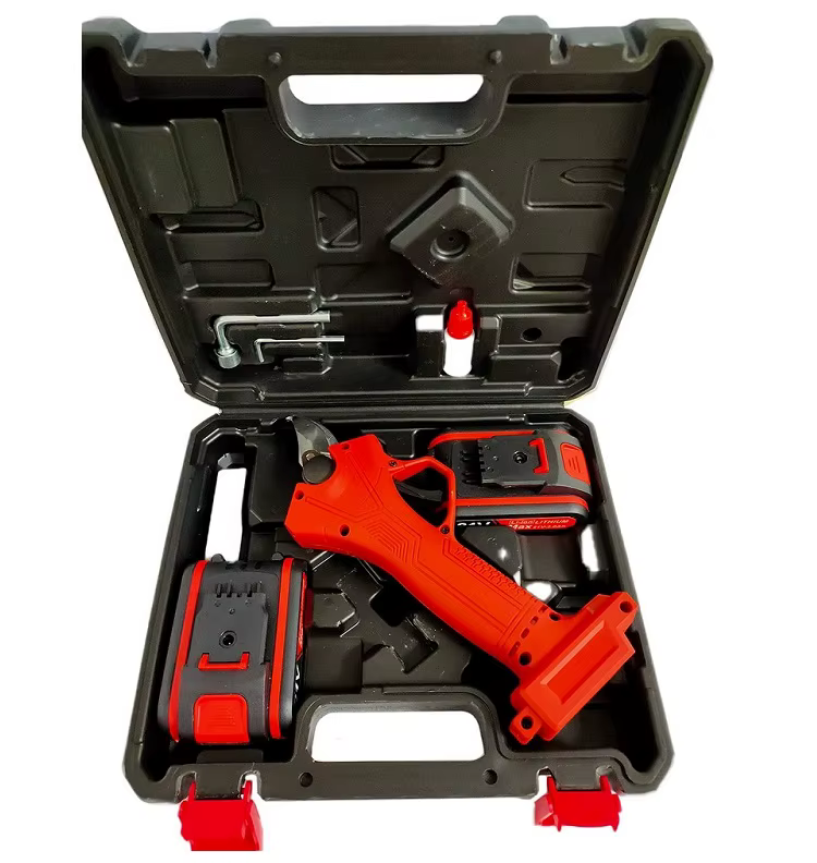 Sécateur électrique sans fil 25 mm, cisailles de taille électriques rechargeables avec 2 batteries, 