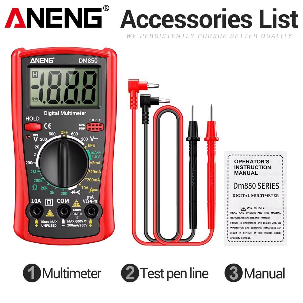 Multimètre numérique intelligent ANENG DM850, testeur automatique de tension AC/DC, ohmmètre profess