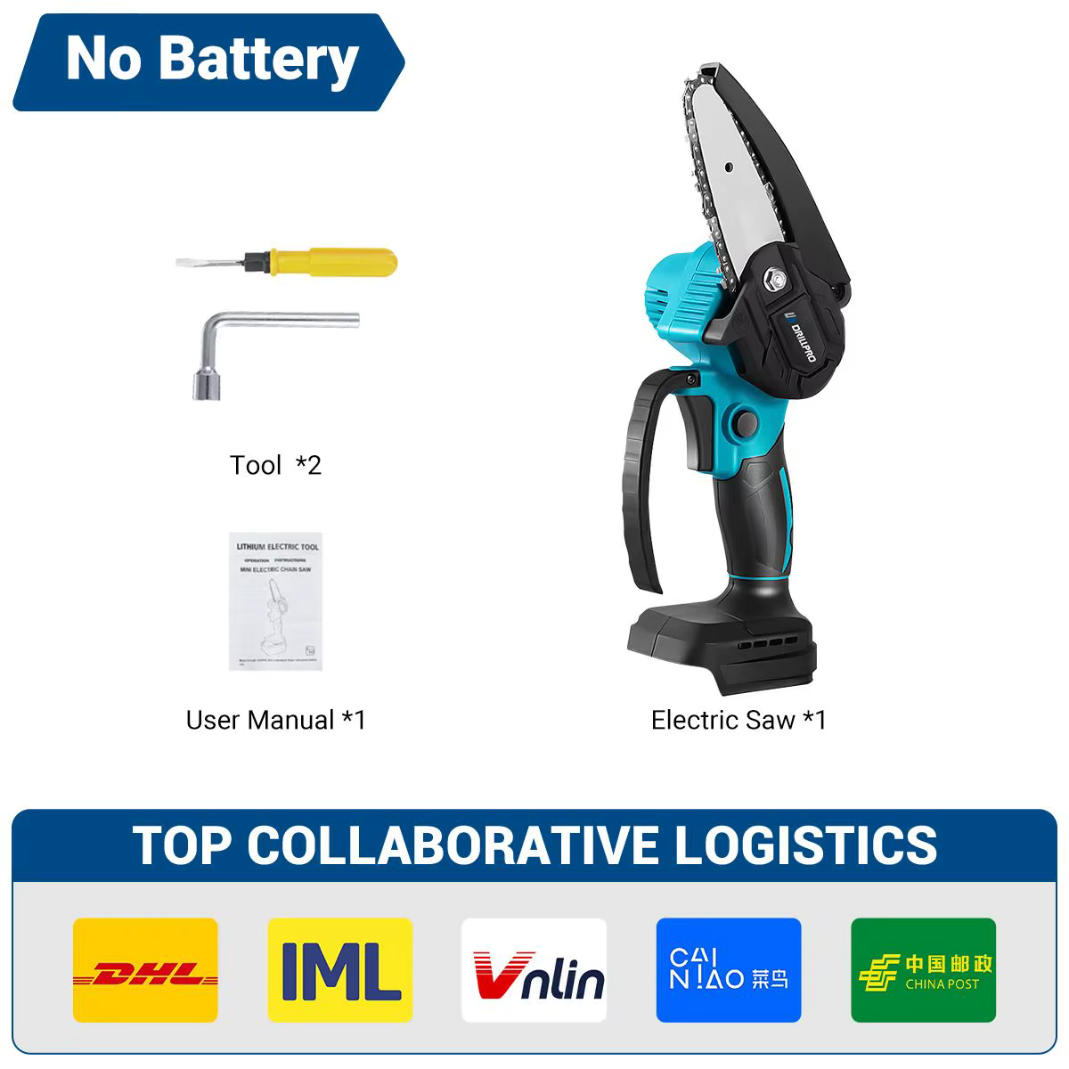 Drillpro 4 pouces 1200W tronçonneuse électrique sans fil Mini tronçonneuse jardin outil électrique p