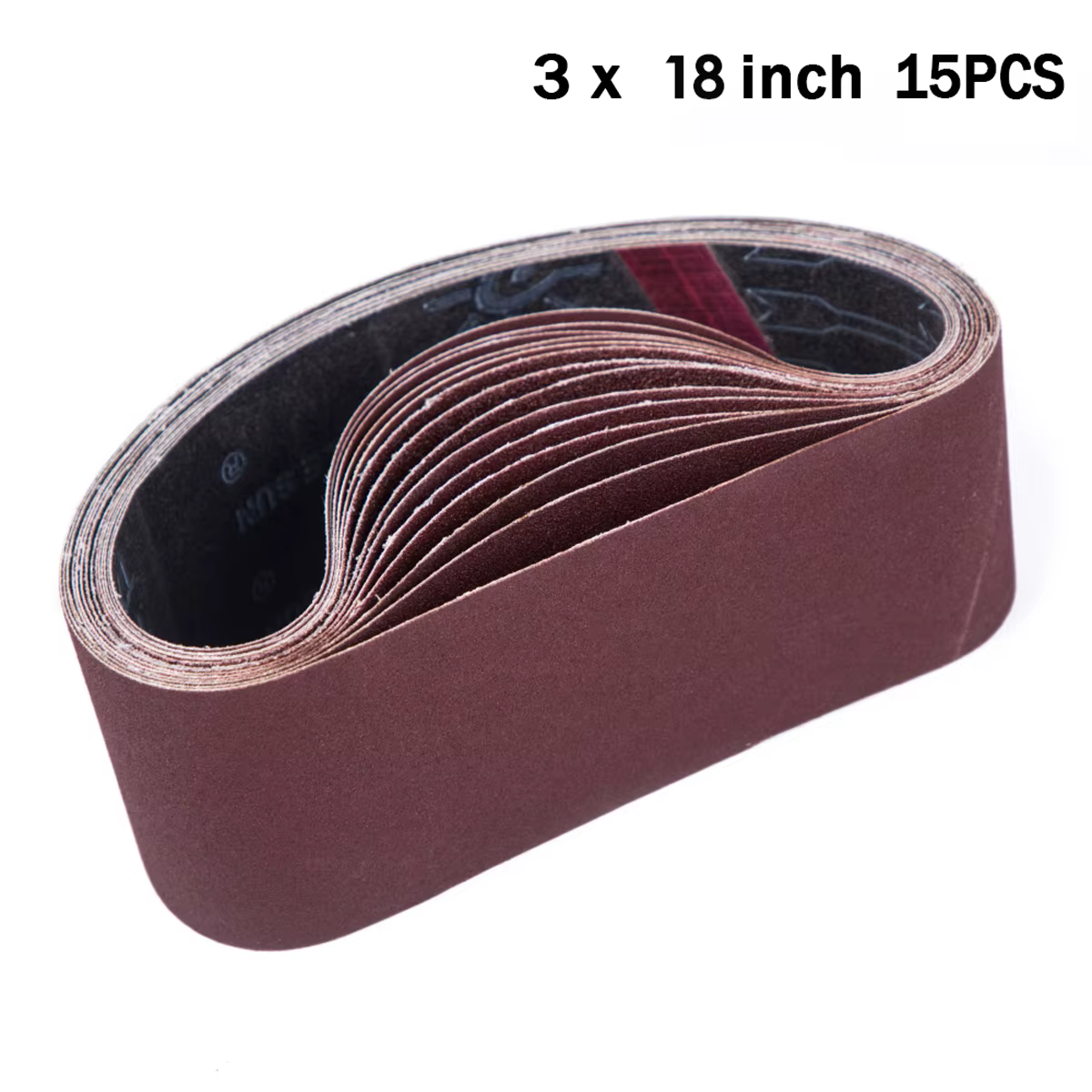 Lot de 15 bandes abrasives 75x457mm, 3 de chaque grain (80, 120, 150, 240, 400) pour ponceuse à band