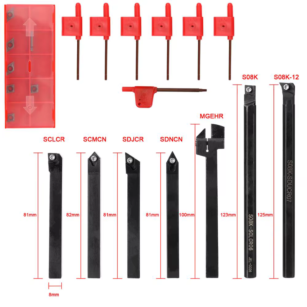 Porte-outil de tournage pour tour, tiges de 8mm, 10mm, 12mm, 16mm, barre de perçage, outil de tourna
