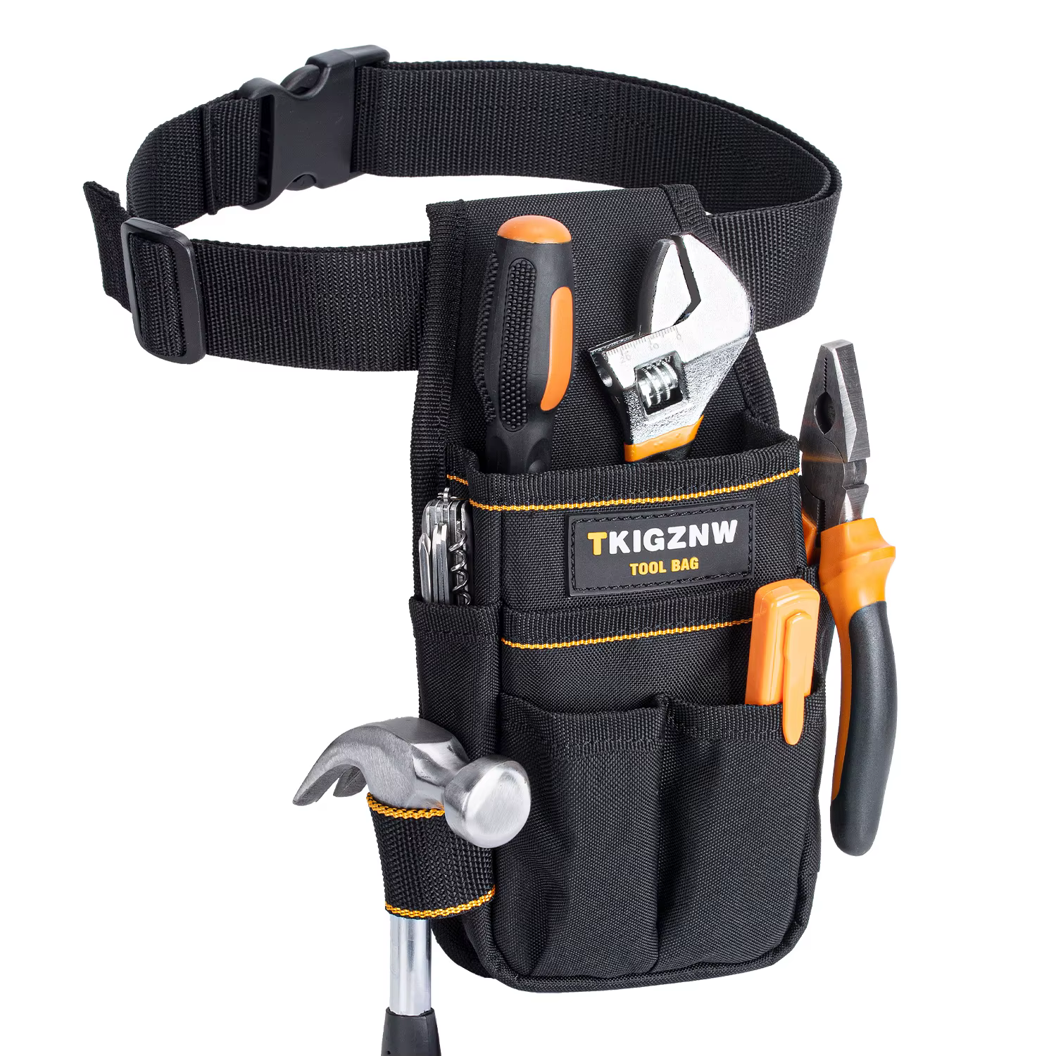 TKIGZNW Pochette à outils de poche, 6 pochettes et 9 boucles de tournevis, sac à outils robuste avec
