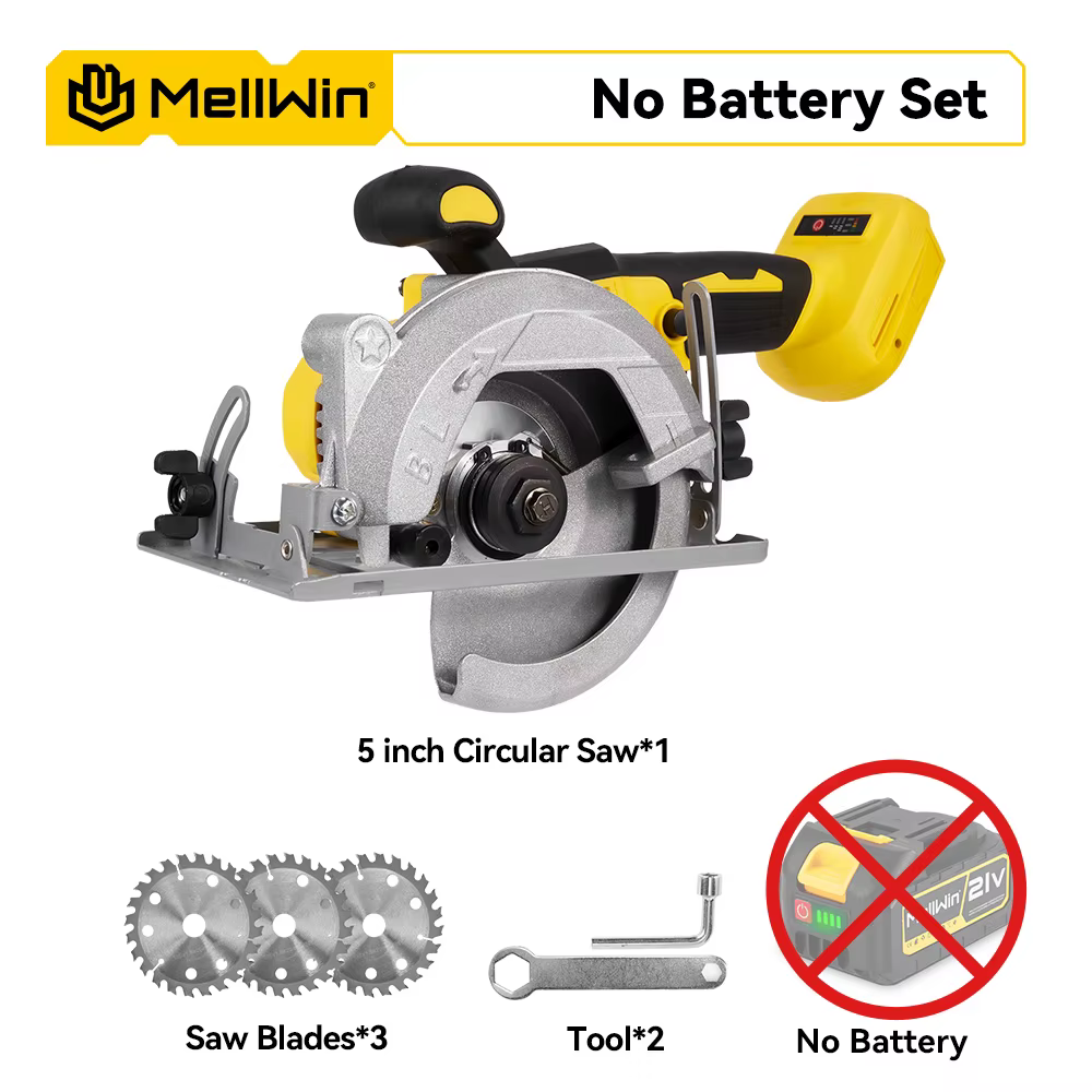 MELLWIN 5 pouces scie circulaire électrique sans brosse 125MM scie multi-angle sans fil outil électr