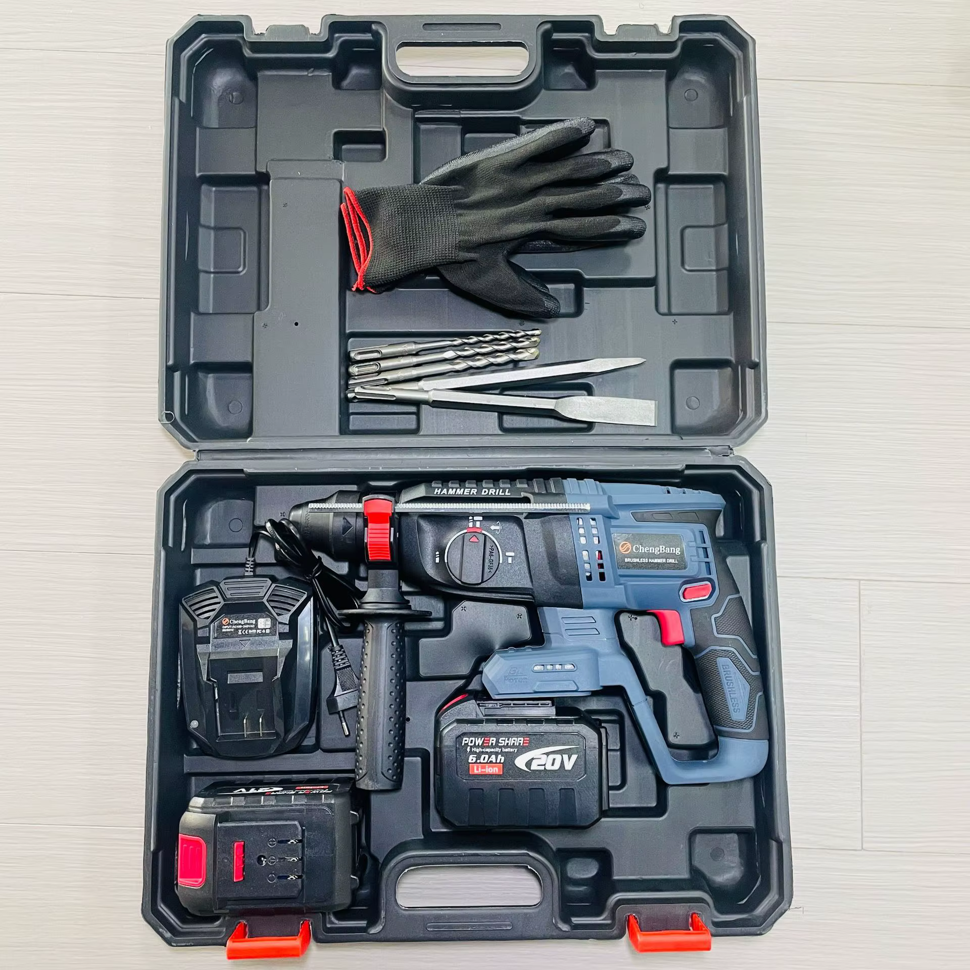 Perceuse à percussion électrique sans balais, alimentée par batterie 21V, mandrin SDS de 26mm, brise