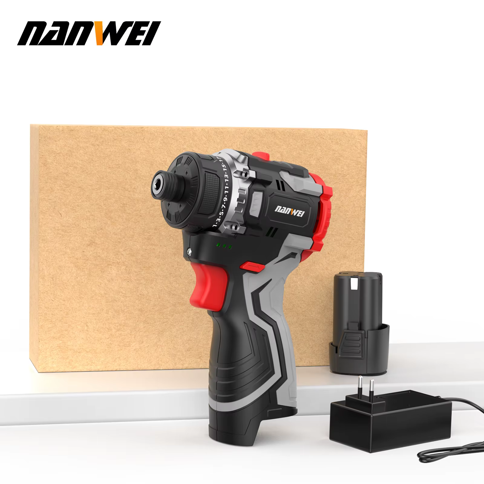 NANWEI 16.8V Lithium-ion perceuse sans fil portable universel sans brosse Double vitesse pilote tour